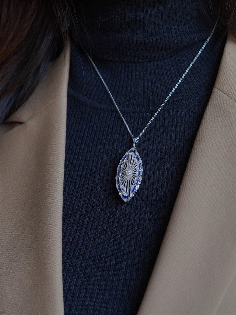 Seaside Manchester Brooch and Pendant, Silver Brooch, Enamel Brooch, Retro Brooch, Gift for her, Gift for him, Birthday Gift